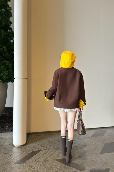 미우미우 키드 모헤어 및 테크니컬 퐁제 블루종 자켓 레플리카 미러급 SA급 S급 고퀄리티 하이엔드 최상급 의류 [여성] 6