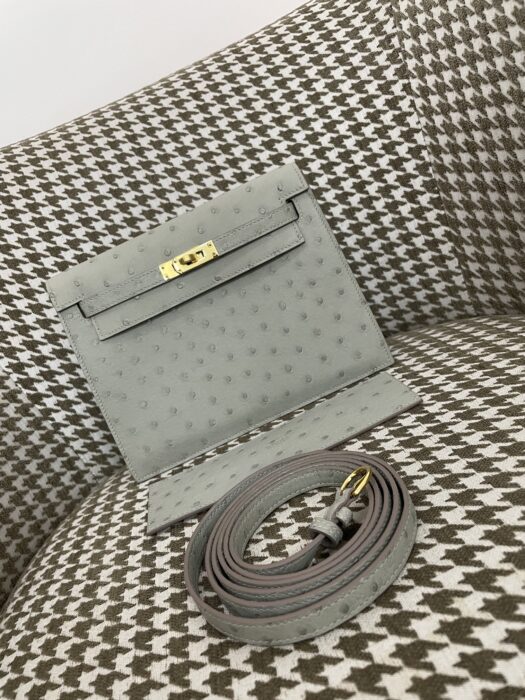 에르메스 켈리백 단스 금장 타조 가죽 연 그레이 레플리카 미러급 SA급 S급 고퀄리티 최상급 하이엔드 가방 [여성]