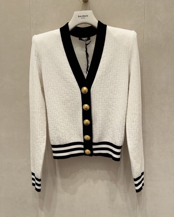 발망 모노그램 장식 바이컬러 가디건 레플리카 미러급 SA급 S급 고퀄리티 하이엔드 최상급 의류 [여성] 12