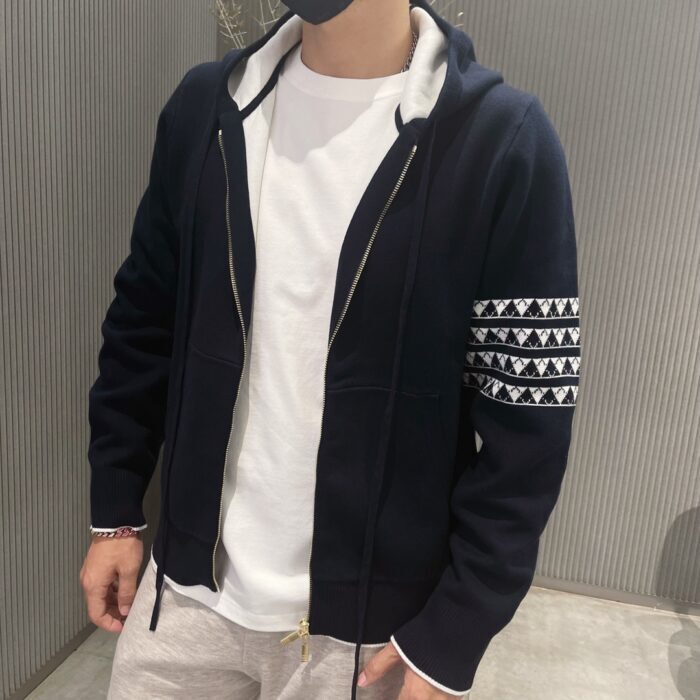 톰브라운 코튼 헥터 자카드 후드 집업 (네이비,그레이) 레플리카 미러급 SA급 S급 고퀄리티 하이엔드 최상급 의류 [남성여성공용] 16