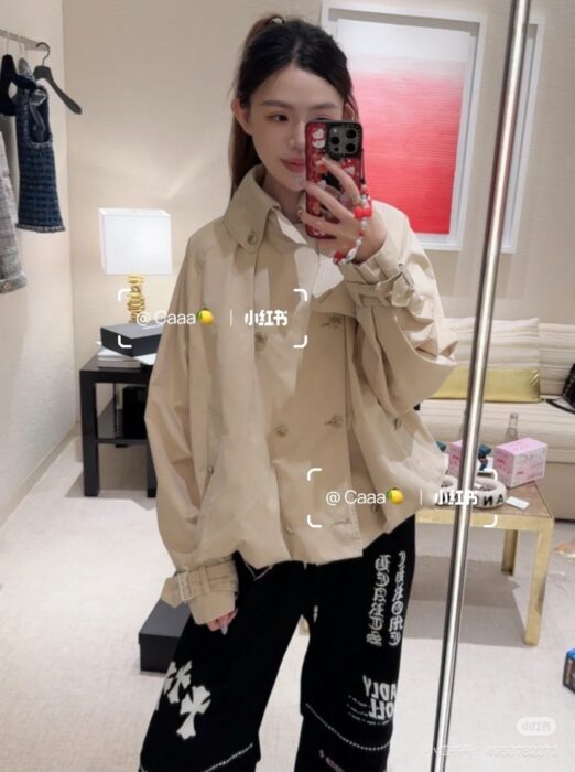 샤넬 뉴 카키 숏 더블브레스트 버드 트렌치 코트 레플리카 미러급 SA급 S급 고퀄리티 하이엔드 최상급 의류 [여성] 15