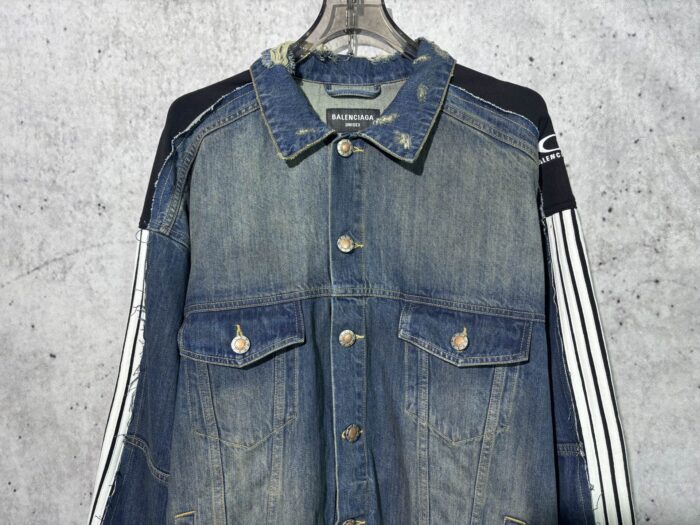 발렌시아가 소매 흰색 줄 이음 배색 데님 자켓 레플리카 미러급 SA급 S급 고퀄리티 하이엔드 최상급 의류 [남성] 6