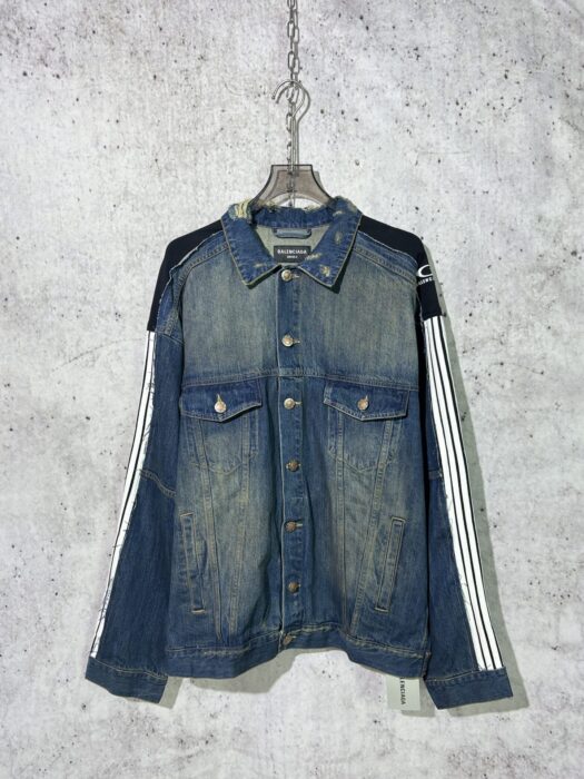 발렌시아가 소매 흰색 줄 이음 배색 데님 자켓 레플리카 미러급 SA급 S급 고퀄리티 하이엔드 최상급 의류 [남성]