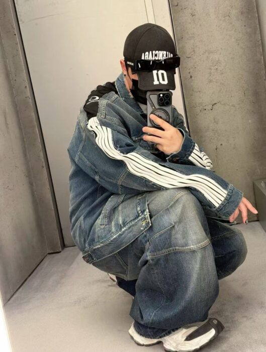 발렌시아가 소매 흰색 줄 이음 배색 데님 자켓 레플리카 미러급 SA급 S급 고퀄리티 하이엔드 최상급 의류 [남성] 3