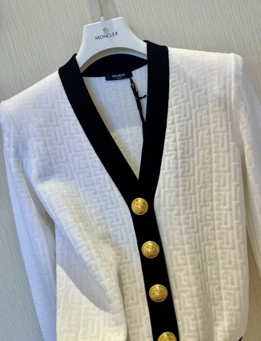 발망 모노그램 장식 바이컬러 가디건 레플리카 미러급 SA급 S급 고퀄리티 하이엔드 최상급 의류 [여성] 5