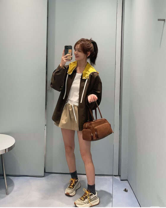 미우미우 키드 모헤어 및 테크니컬 퐁제 블루종 자켓 레플리카 미러급 SA급 S급 고퀄리티 하이엔드 최상급 의류 [여성] 2