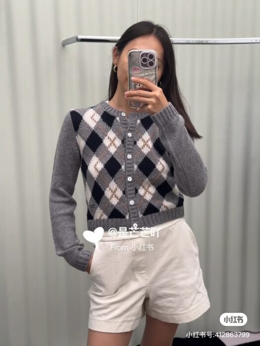 프라다 아가일 니트 캐시미어 가디건 레플리카 미러급 SA급 S급 고퀄리티 하이엔드 최상급 의류 [여성] 8