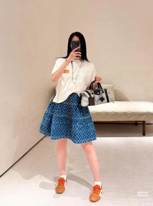 루이비통 모노그램 데님 티어드 스커트 레플리카 미러급 SA급 S급 고퀄리티 하이엔드 최상급 의류 [여성] 4