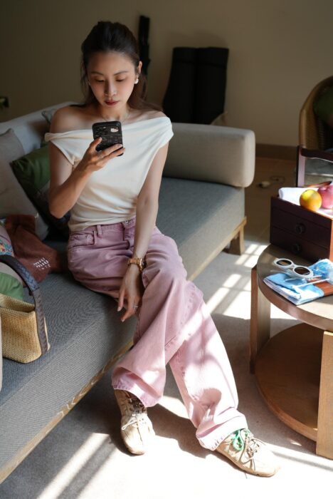 미우미우 핑크 진 레플리카 미러급 SA급 S급 고퀄리티 하이엔드 최상급 의류 [여성] 2