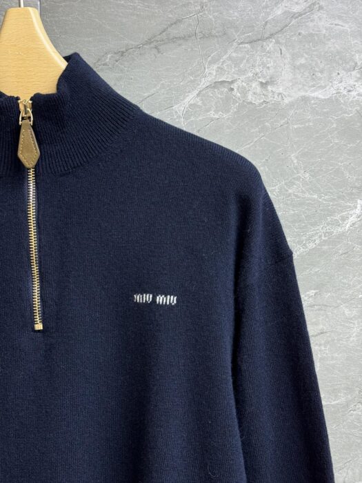 미우미우 캐시미어 및 가죽 지퍼 스웨터 레플리카 미러급 SA급 S급 고퀄리티 하이엔드 최상급 의류 [여성] 7