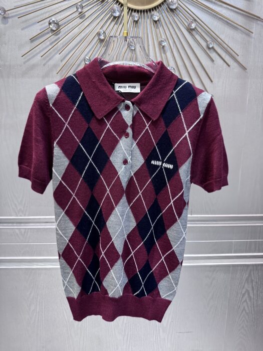 미우미우 울 폴로 셔츠 레플리카 미러급 SA급 S급 고퀄리티 하이엔드 최상급 의류 [여성] 2