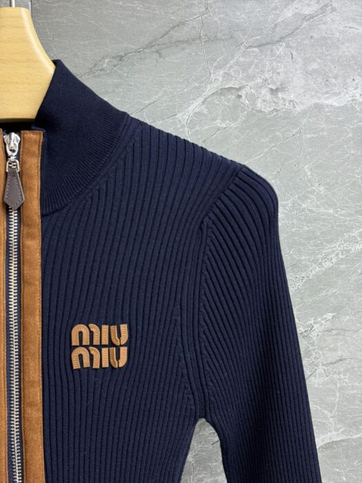 미우미우 캐시미어 및 가죽 지퍼 가디건 레플리카 미러급 SA급 S급 고퀄리티 하이엔드 최상급 의류 [여성] 5