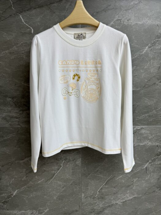 에르메스 프린트 긴팔 티셔츠 레플리카 미러급 SA급 S급 고퀄리티 하이엔드 최상급 의류 [여성] 2