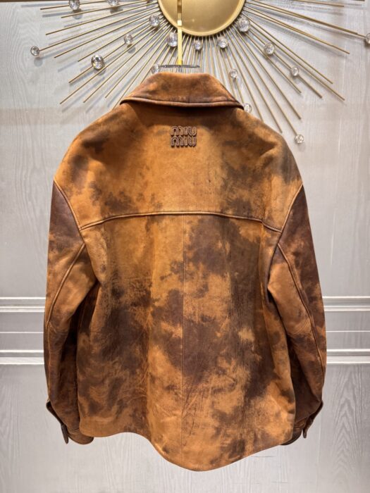 미우미우 왁스 스웨이드 가죽 자켓, 스커트 레플리카 미러급 SA급 S급 고퀄리티 하이엔드 최상급 의류 [여성] 4