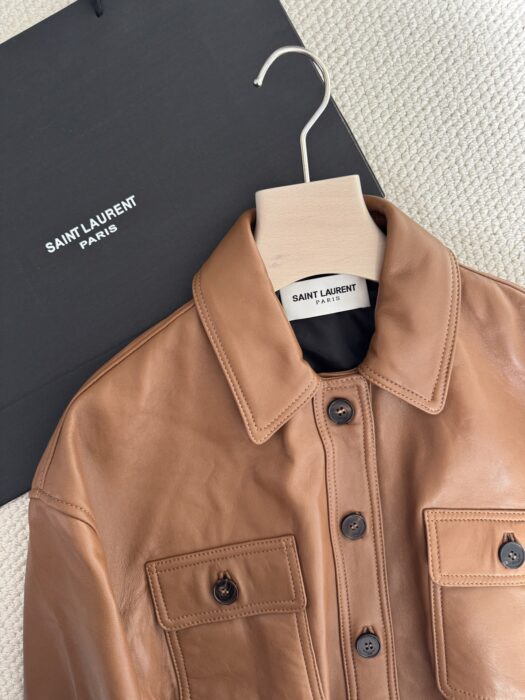 생로랑 벨트 가죽 자켓 브라운 레플리카 미러급 SA급 S급 고퀄리티 하이엔드 최상급 의류 [여성] 11