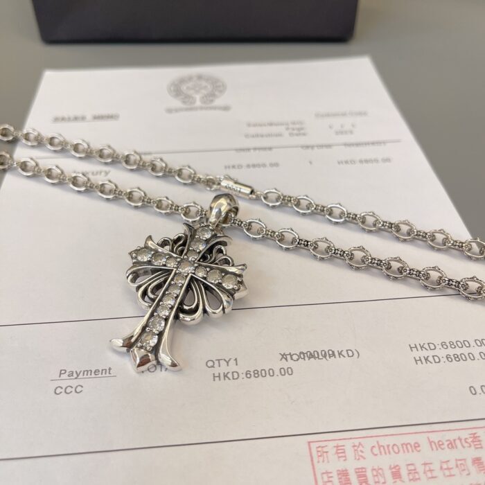 크롬하츠 큐빅 십자가 펜던트 목걸이 실버 레플리카 미러급 SA급 S급 고퀄리티 최상급 하이엔드 악세사리 [남성여성공용] 5