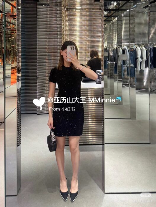 알렉산더왕 블랙 울 블렌드 핫픽스 드레스 레플리카 미러급 SA급 S급 고퀄리티 하이엔드 최상급 의류 [여성] 4