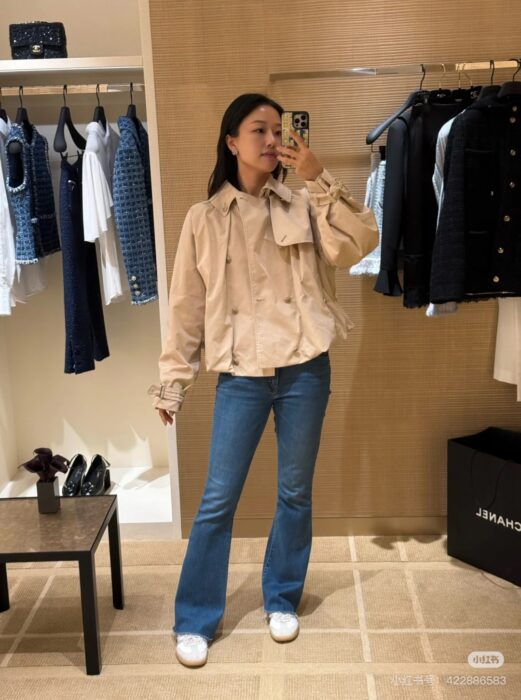 샤넬 뉴 카키 숏 더블브레스트 버드 트렌치 코트 레플리카 미러급 SA급 S급 고퀄리티 하이엔드 최상급 의류 [여성] 14