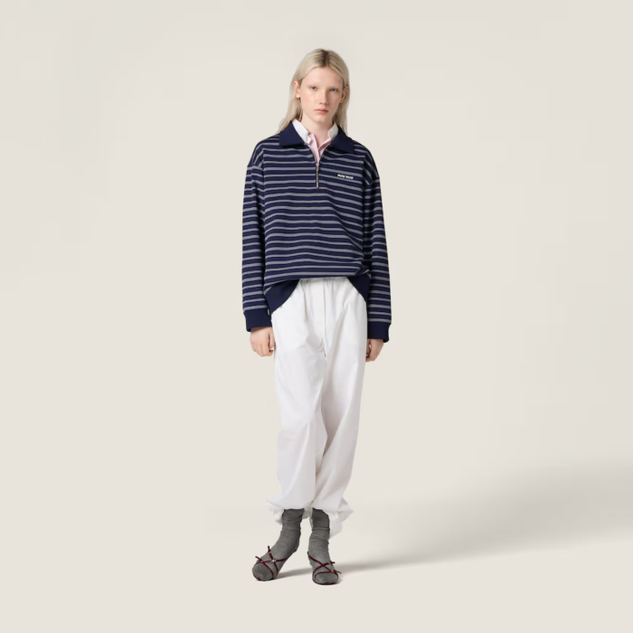 미우미우 스트라이프 지퍼 폴로 셔츠 레플리카 미러급 SA급 S급 고퀄리티 하이엔드 최상급 의류 [여성] 15