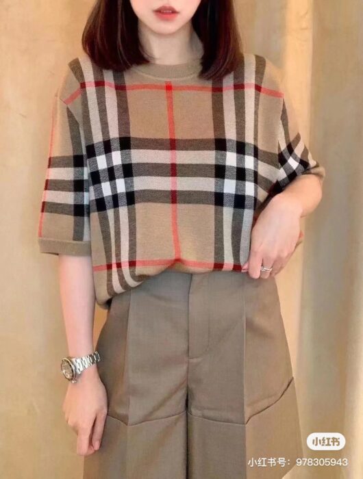 버버리 체크 베이지 반팔 티셔츠 레플리카 미러급 SA급 S급 고퀄리티 하이엔드 최상급 의류 [남성여성공용] 5