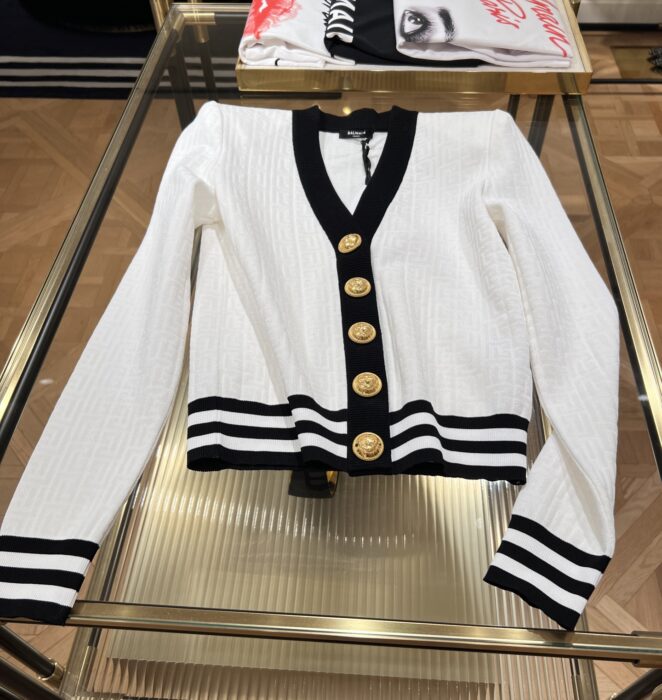 발망 모노그램 장식 바이컬러 가디건 레플리카 미러급 SA급 S급 고퀄리티 하이엔드 최상급 의류 [여성] 13