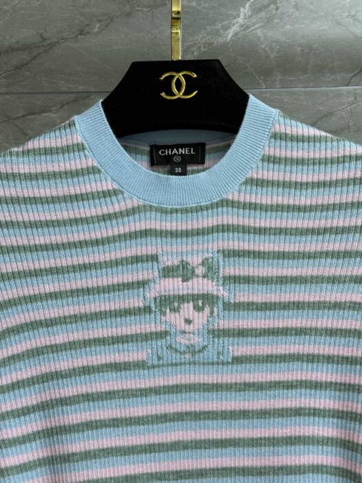 샤넬 만화 줄무늬 니트 반팔 레플리카 미러급 SA급 S급 고퀄리티 하이엔드 최상급 의류 [여성] 4