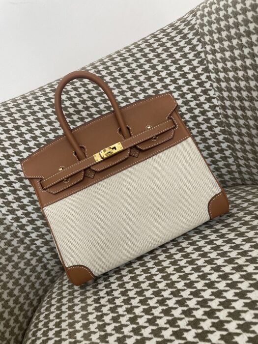 에르메스 버킨백 25 캔버스 금장 이음 sw 브라운 베이지 레플리카 미러급 SA급 S급 고퀄리티 최상급 하이엔드 가방 [여성]