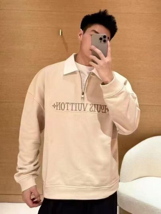 미우미우 반지퍼 이음 칼라 넥 맨투맨 화이트 레플리카 미러급 SA급 S급 고퀄리티 하이엔드 최상급 의류 [남성여성공용] 3