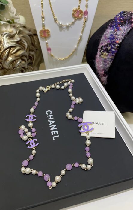 샤넬 퍼플 CC로고 롱 배색 진주 목걸이 퍼플 화이트 레플리카 미러급 SA급 S급 고퀄리티 최상급 하이엔드 악세사리 [여성] 4