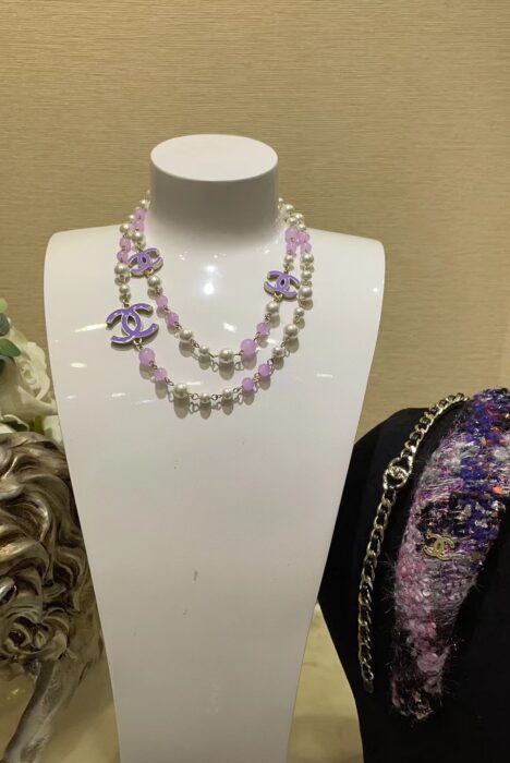 샤넬 퍼플 CC로고 롱 배색 진주 목걸이 퍼플 화이트 레플리카 미러급 SA급 S급 고퀄리티 최상급 하이엔드 악세사리 [여성] 3