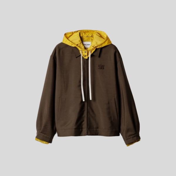 미우미우 키드 모헤어 및 테크니컬 퐁제 블루종 자켓 레플리카 미러급 SA급 S급 고퀄리티 하이엔드 최상급 의류 [여성]