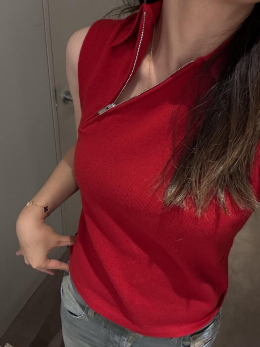 미우미우 슬리브리스 폴로 셔츠 레플리카 미러급 SA급 S급 고퀄리티 하이엔드 최상급 의류 [여성] 5