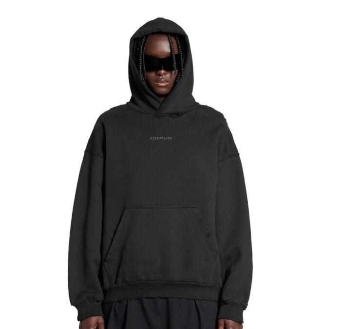 발렌시아가 백 미디엄 핏 후디 블랙 (여성) 레플리카 미러급 SA급 S급 고퀄리티 하이엔드 최상급 의류 [남성여성공용] 3