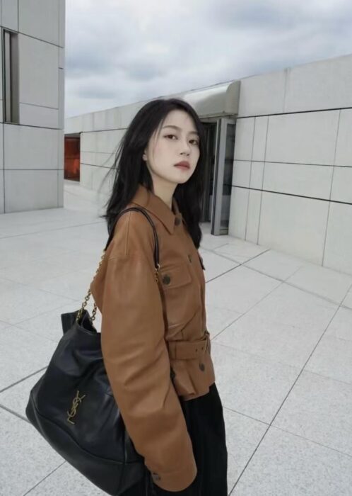 생로랑 벨트 가죽 자켓 브라운 레플리카 미러급 SA급 S급 고퀄리티 하이엔드 최상급 의류 [여성] 4