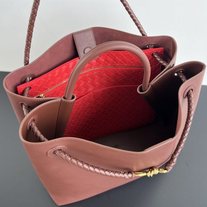 보테가베네타 라지 안디아모 806010 레드 브라운 핸드백 토트백 레플리카 미러급 SA급 S급 고퀄리티 최상급 하이엔드 가방 [여성] 3
