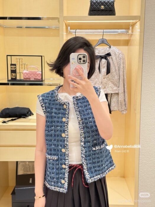 샤넬 블루 체크 베스트 레플리카 미러급 SA급 S급 고퀄리티 하이엔드 최상급 의류 [여성] 2