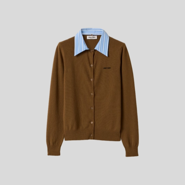 미우미우 카라 장식 캐시미어 가디건 레플리카 미러급 SA급 S급 고퀄리티 하이엔드 최상급 의류 [여성]