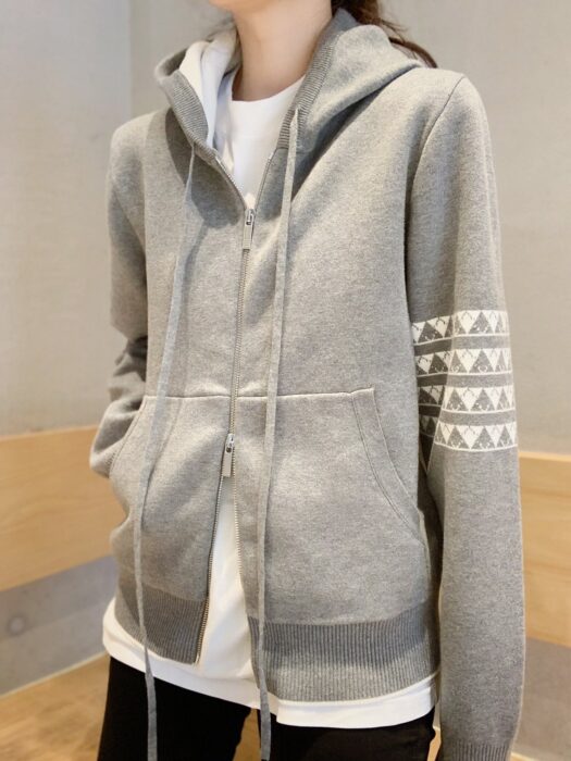 톰브라운 코튼 헥터 자카드 후드 집업 (네이비,그레이) 레플리카 미러급 SA급 S급 고퀄리티 하이엔드 최상급 의류 [남성여성공용] 7