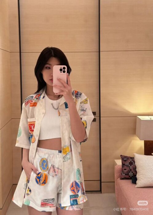 루이비통 마히나 패치 쇼트 슬리브드 셔츠 레플리카 미러급 SA급 S급 고퀄리티 하이엔드 최상급 의류 [여성] 3