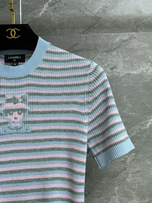 샤넬 만화 줄무늬 니트 반팔 레플리카 미러급 SA급 S급 고퀄리티 하이엔드 최상급 의류 [여성] 5