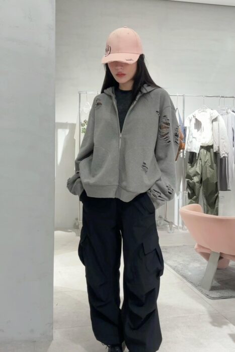 아크네스튜디오 데미지 후드집업 그린 레플리카 미러급 SA급 S급 고퀄리티 하이엔드 최상급 의류 [남성여성공용]