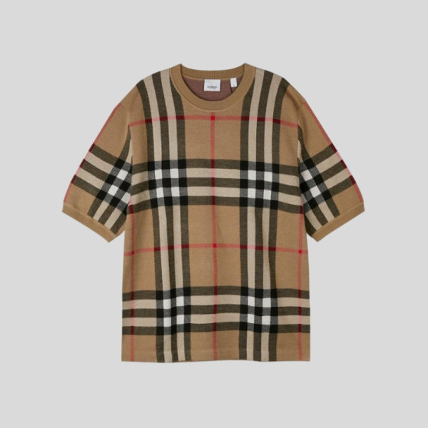 버버리 체크 베이지 반팔 티셔츠 레플리카 미러급 SA급 S급 고퀄리티 하이엔드 최상급 의류 [남성여성공용]