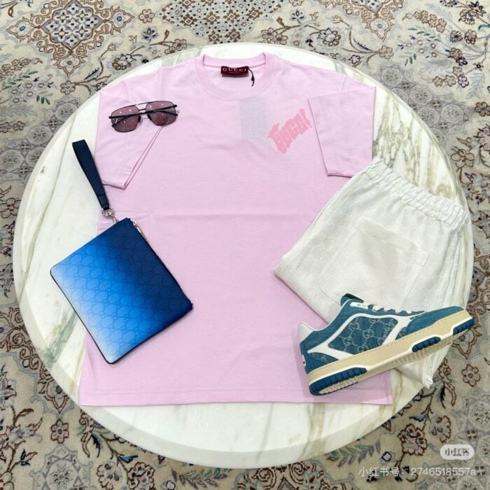 구찌 핑크 반팔 티셔츠 레플리카 미러급 SA급 S급 고퀄리티 하이엔드 최상급 의류 [남성여성공용] 12