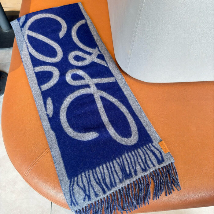 로에베 아나그램 자카드 태슬 스카프 블루 레플리카 미러급 SA급 S급 고퀄리티 최상급 하이엔드 머플러 목도리 [남성여성공용] 4