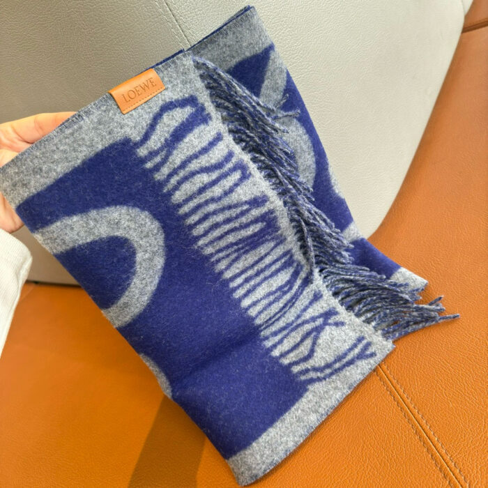 로에베 아나그램 자카드 태슬 스카프 블루 레플리카 미러급 SA급 S급 고퀄리티 최상급 하이엔드 머플러 목도리 [남성여성공용] 6