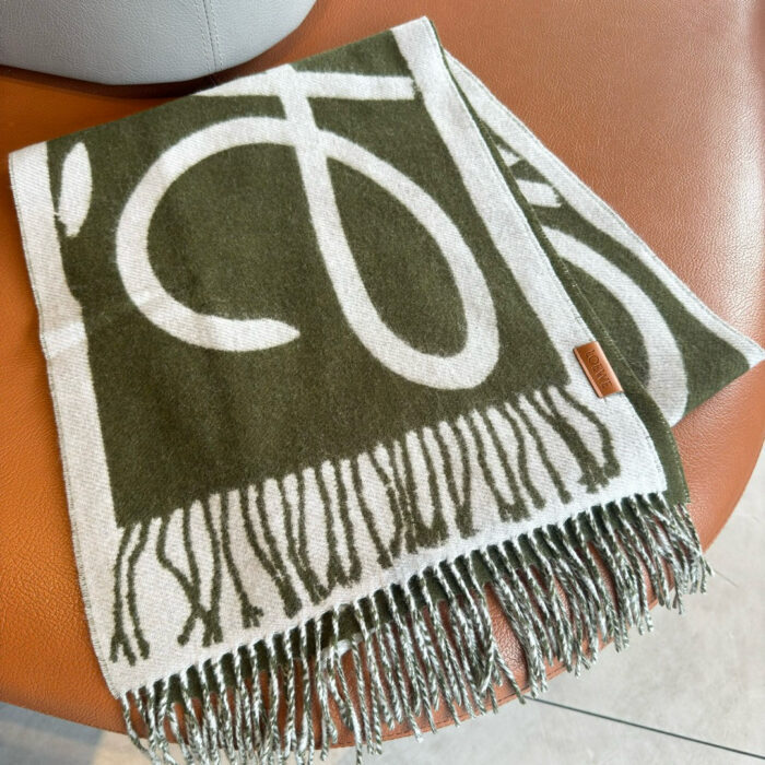 로에베 아나그램 자카드 태슬 스카프 그린 레플리카 미러급 SA급 S급 고퀄리티 최상급 하이엔드 머플러 목도리 [남성여성공용] 6