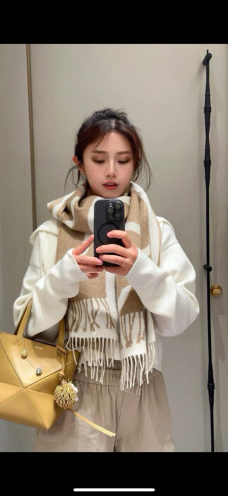 로에베 아나그램 자카드 태슬 스카프 다크 베이지 레플리카 미러급 SA급 S급 고퀄리티 최상급 하이엔드 머플러 목도리 [남성여성공용]