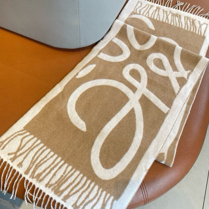 로에베 아나그램 자카드 태슬 스카프 다크 베이지 레플리카 미러급 SA급 S급 고퀄리티 최상급 하이엔드 머플러 목도리 [남성여성공용] 8