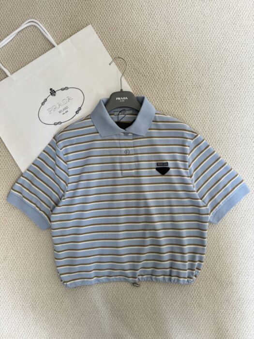 프라다 크롭 스트라이프 피케 폴로 셔츠 레플리카 미러급 SA급 S급 고퀄리티 하이엔드 최상급 의류 [여성] 28