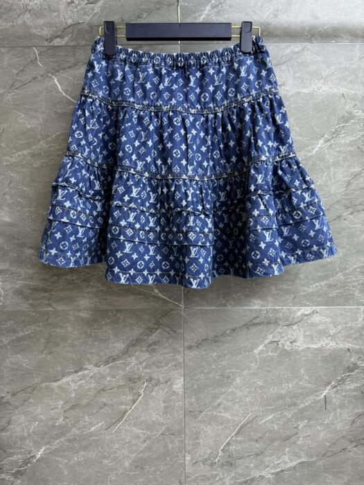 루이비통 모노그램 데님 티어드 스커트 레플리카 미러급 SA급 S급 고퀄리티 하이엔드 최상급 의류 [여성] 15